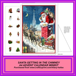 Santa Getting In The Chimney A4 Advent Calendar Minikit