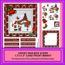 Snowy Mailbox Scene 7.5x7.5 Card Front Minikit