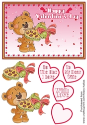 Valentine Teddy With Chocolates