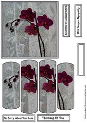 Purple Orchid Condolence Panel Card