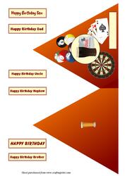 Pub Games Triangular Shaped Card