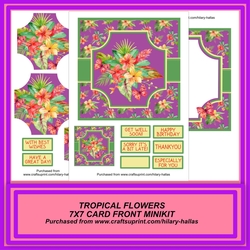 Tropical Flowers 7x7 Card Front Minikit