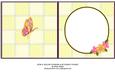 Pink & Yellow Flowers & Butterfly Insert