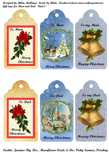 Gift Tags for Mum and Dad