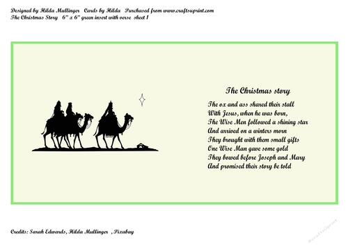 The Christmas story 6 x 6 green insert