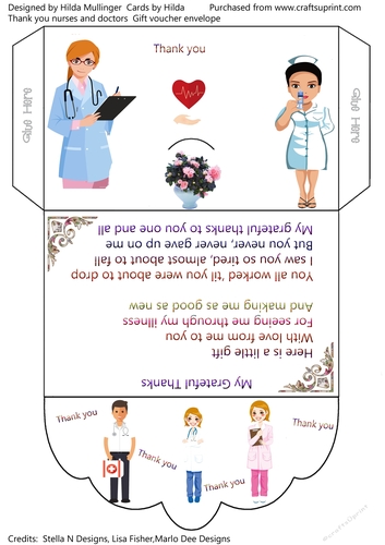 THANK YOU NURSES AND DOCTORS      GIFT VOUCHER ENVELOPE