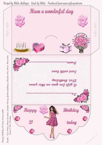 Happy Birthday 21 today money wallet