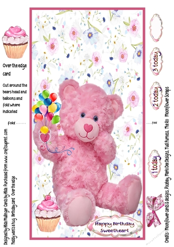 TEDDY WANTS A HUG BIRTHDAY CARD