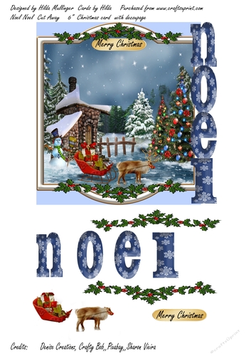 NOEL NOEL  CUT AWAY CARD