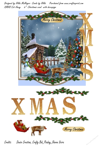 XMAS CUT AWAY CARD