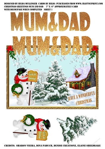 CHRISTMAS GREETINGS MUM AND DAD
