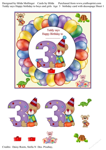 TEDDY SAYS HAPPY BIRTHDAY TO BOYS AND GIRLS