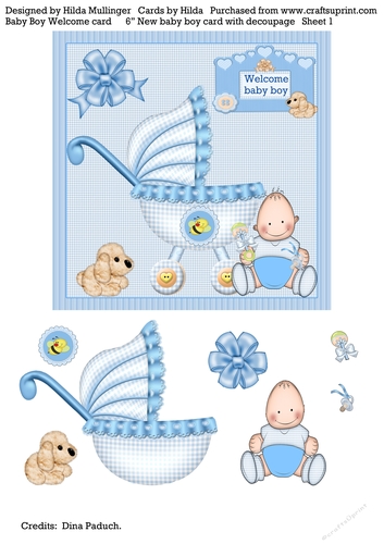  BABY  BOY WELCOME CARD