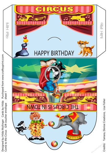 Come to the Circus   Gift voucher envlope