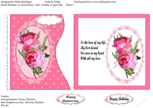 FLORAL BIRTHDAY OR ANNIVERSARY CARD