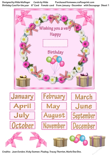 Birthday card for the year