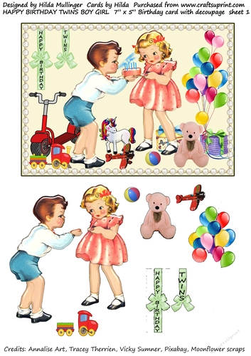 HAPPY BIRTHDAY TWINS BOY GIRL