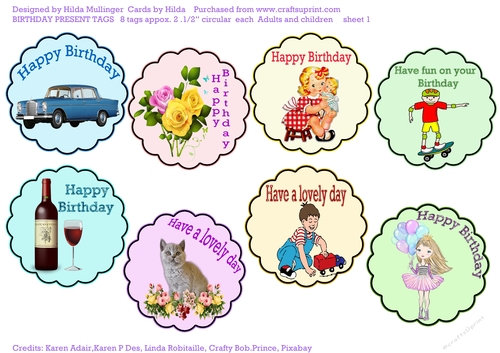 BIRTHDAY PRESENT TAGS