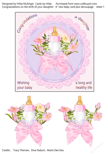 CONGRATULATIONS ON THE BIRTH OF YOUR DAUGHTER