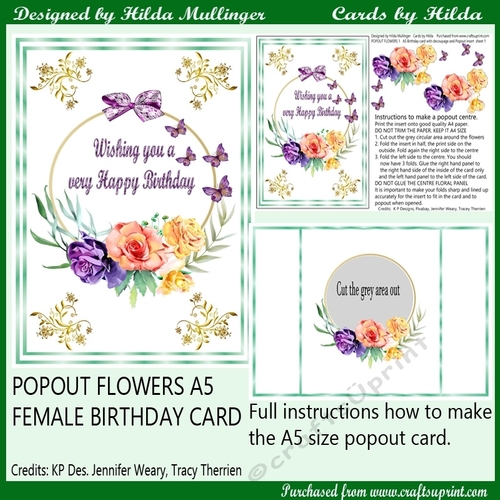 POPOUT FLOWERS A5 card