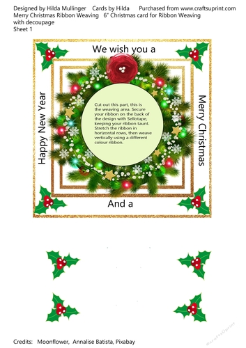 MERRY CHRISTMAS RIBBON WEAVING