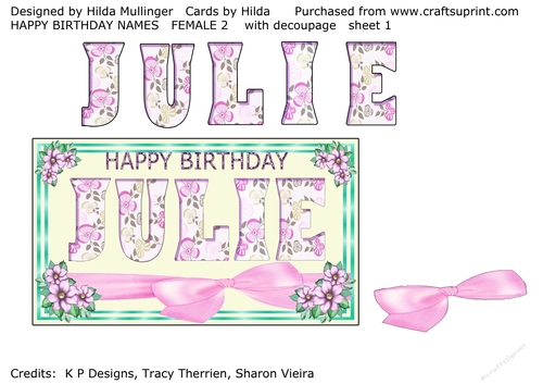 HAPPY BIRTHDAY NAMES  FEMALE 2