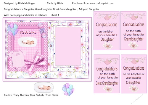 Congratulations  A DAUGHTER, GRANDDAUGHTER, GREAT GRANDDAUGHTER, ADOPTED DAUGHTER