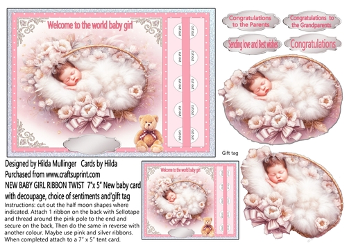 NEW BABY GIRL RIBBON TWIST