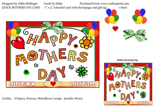 QUICK MOTHERS DAY CARD