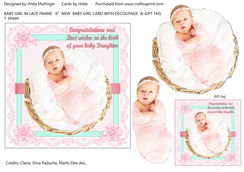 BABY GIRL IN LACE FRAME