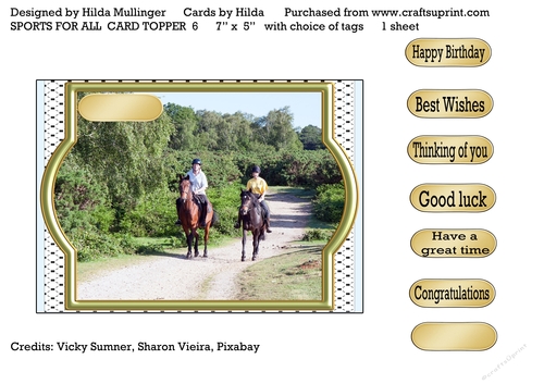 SPORTS FOR ALL TOPPER CARD 6