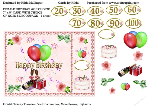 FEMALE BIRTHDAY AGE CHOICE