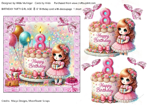 BIRTHDAY PARTY GIRL AGE 8