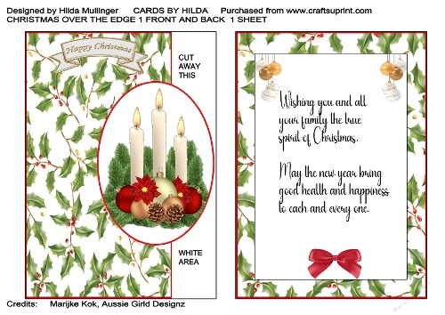 CHRISTMAS CARD OVER THE EDGE 1  front and back