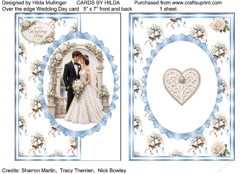 OVER THE EDGE WEDDING DAY CARD  FRONT AND BACK