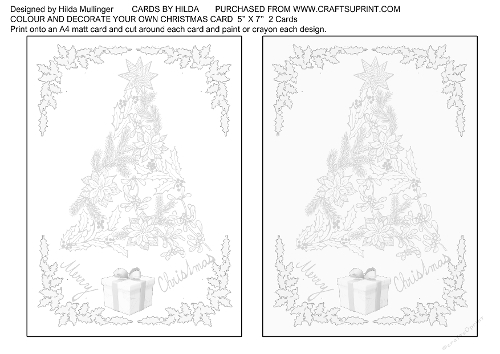COLOUR AND DECORATE YOUR OWN CHRISTMAS CARD