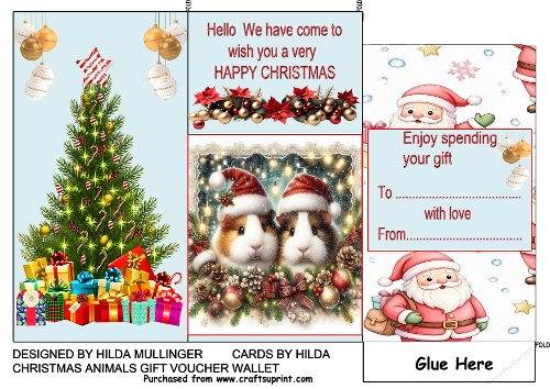 CHRISTMAS ANIMALS GIFT VOUCHER WALLET 1