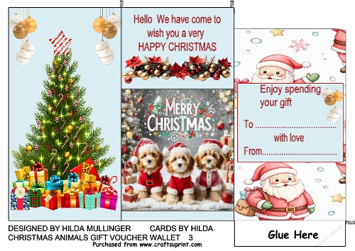 CHRISTMAS ANIMALS GIFT VOUCHER WALLET 3