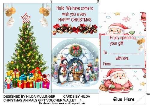 CHRISTMAS ANIMALS GIFT VOUCHER WALLET 4