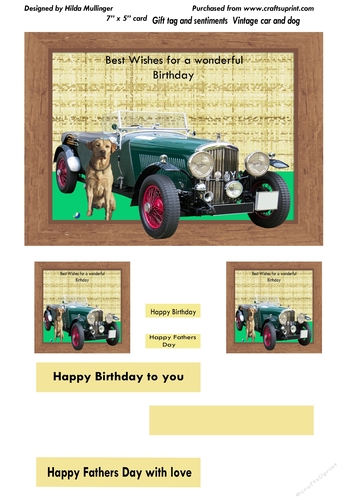 Vintage car and dog