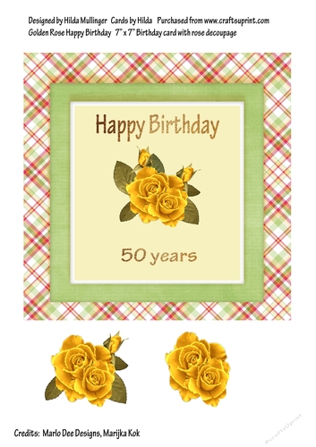 Golden Rose Happy Birthday