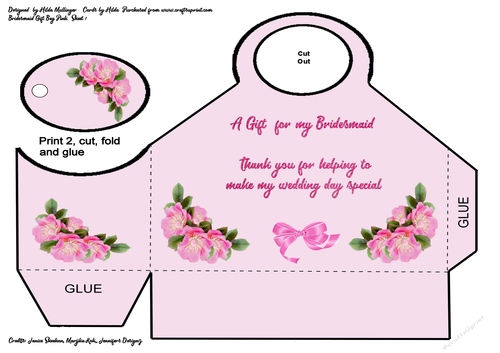 Bridesmaid Gift Bag  Pink