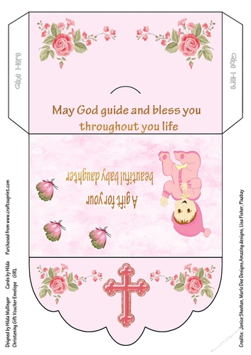 Christening Gift Envelope GIRL - CUP955875_10778 | Craftsuprint