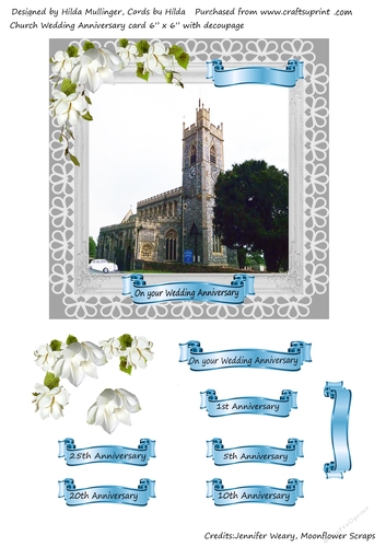 CHURCH WEDDING ANNIVERSARY CARD