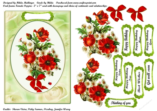 Oval Frame Female Poppies