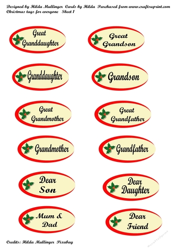 CHRISTMAS TAGS FOR EVERYONE