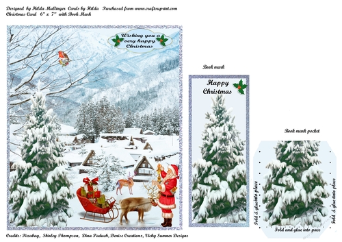 CHRISTMAS CARD WITH BOOK MARK