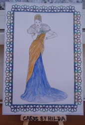 Painted lady in evening gown