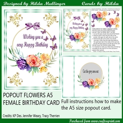 POPOUT FLOWERS A5 card