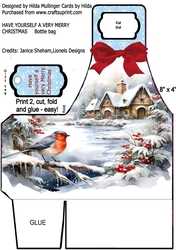 HAVE YOURSELF A VERY MERRY CHRISTMAS  bottle bag